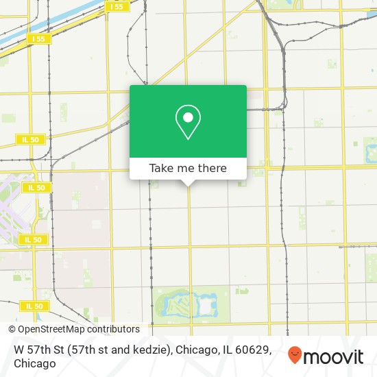 Mapa de W 57th St (57th st and kedzie), Chicago, IL 60629