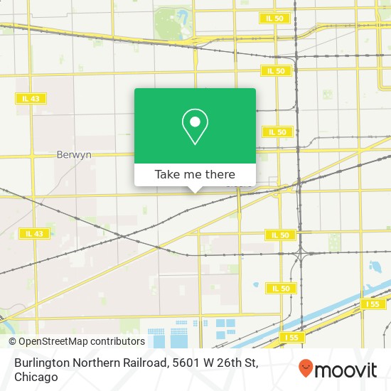 Mapa de Burlington Northern Railroad, 5601 W 26th St