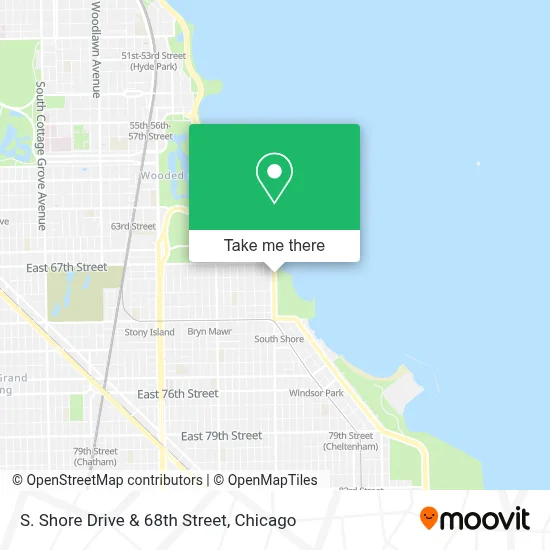 S. Shore Drive & 68th Street map