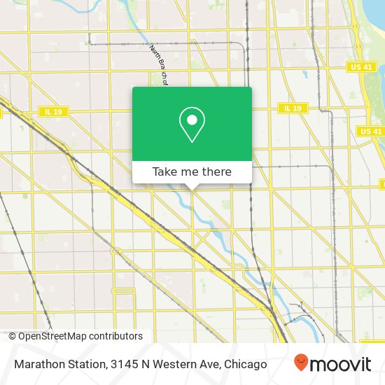 Mapa de Marathon Station, 3145 N Western Ave