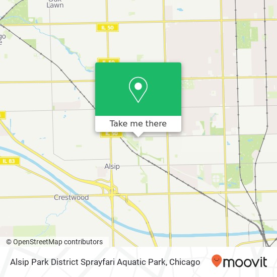 Mapa de Alsip Park District Sprayfari Aquatic Park, 11930 S Kostner Ave