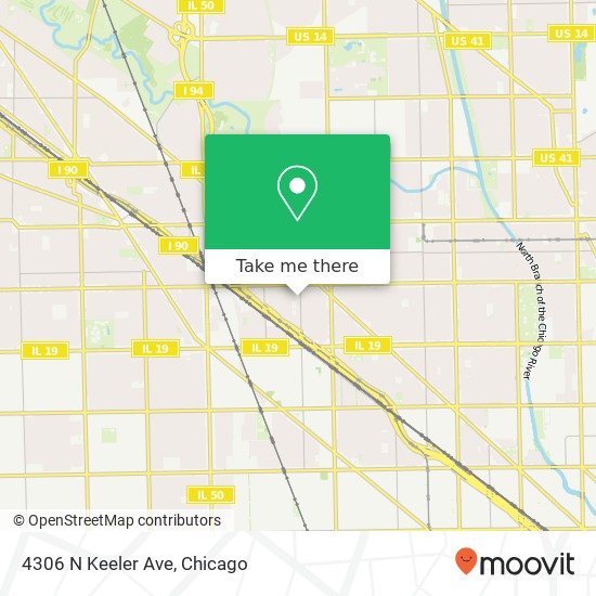 Mapa de 4306 N Keeler Ave, Chicago, IL 60641