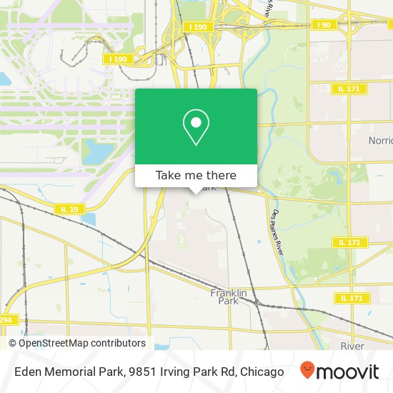 Mapa de Eden Memorial Park, 9851 Irving Park Rd