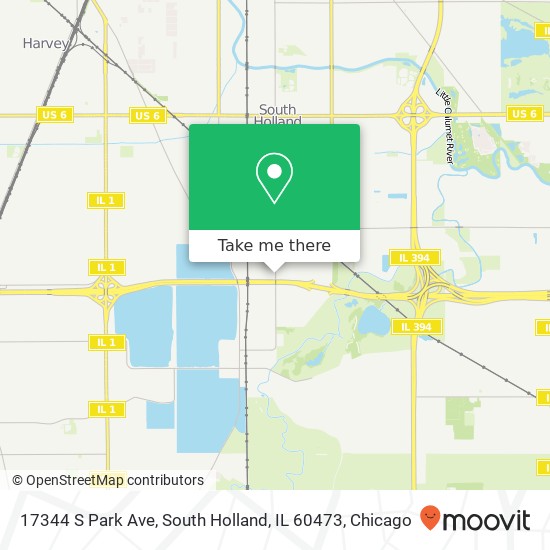 Mapa de 17344 S Park Ave, South Holland, IL 60473
