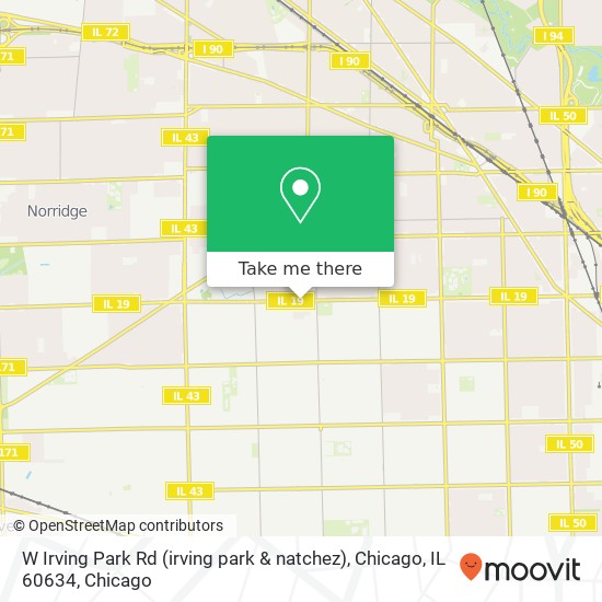 W Irving Park Rd (irving park & natchez), Chicago, IL 60634 map