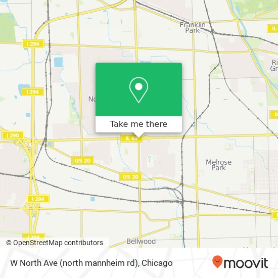 Mapa de W North Ave (north mannheim rd), Stone Park, <B>IL< / B> 60165