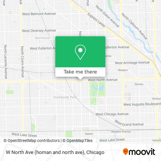 W North Ave (homan and north ave) map