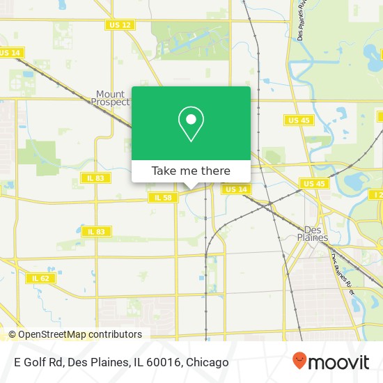 Mapa de E Golf Rd, Des Plaines, IL 60016