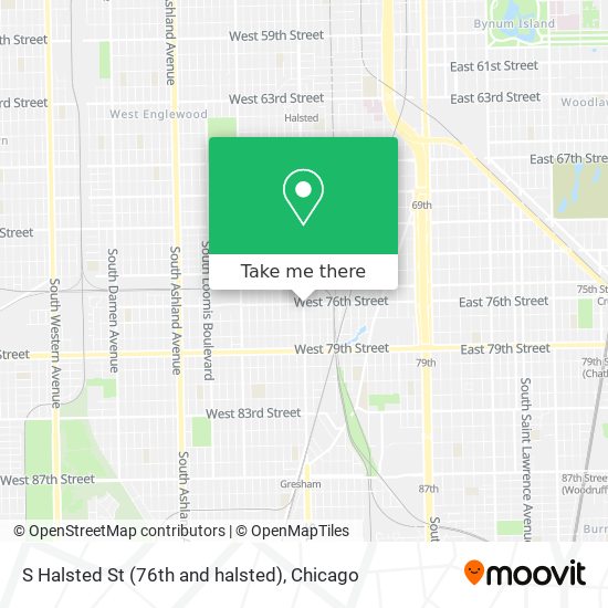 S Halsted St (76th and halsted) map