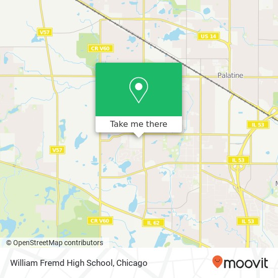 Mapa de William Fremd High School, 1000 S Quentin Rd