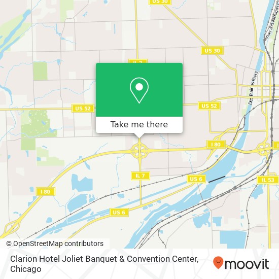 Mapa de Clarion Hotel Joliet Banquet & Convention Center, 411 S Larkin Ave