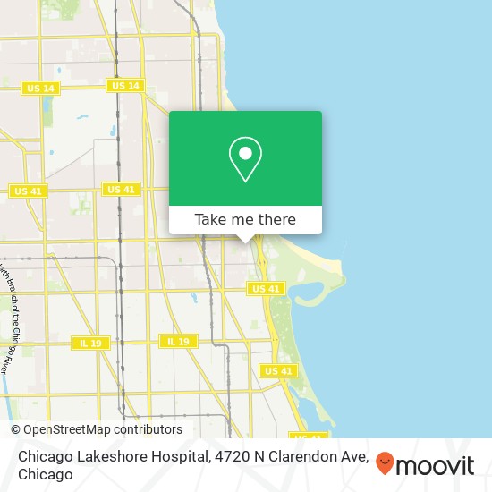 Mapa de Chicago Lakeshore Hospital, 4720 N Clarendon Ave