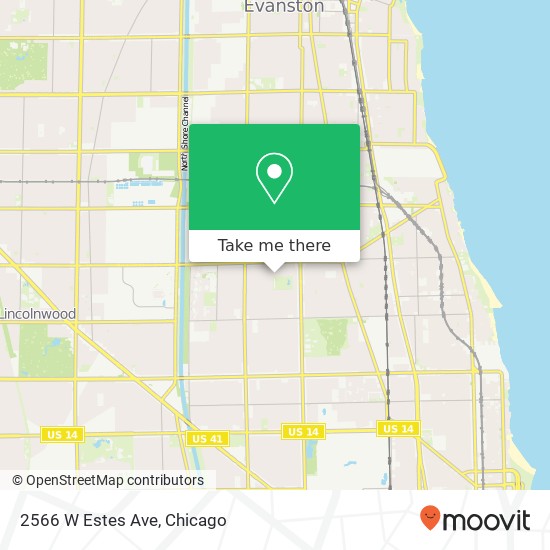 Mapa de 2566 W Estes Ave, Chicago, IL 60645