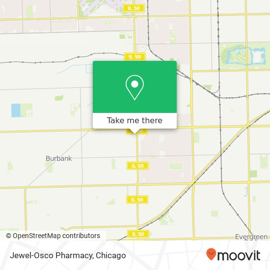 Mapa de Jewel-Osco Pharmacy, 7910 S Cicero Ave