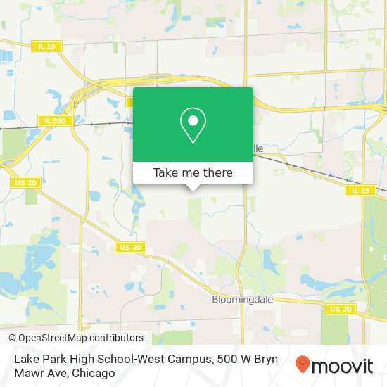 Lake Park High School-West Campus, 500 W Bryn Mawr Ave map