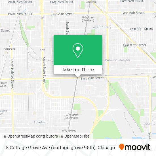 S Cottage Grove Ave (cottage grove 95th) map