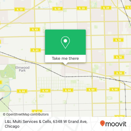 Mapa de L&L Multi Services & Cells, 6348 W Grand Ave