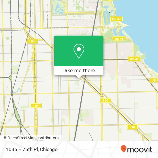 Mapa de 1035 E 75th Pl, Chicago, IL 60619