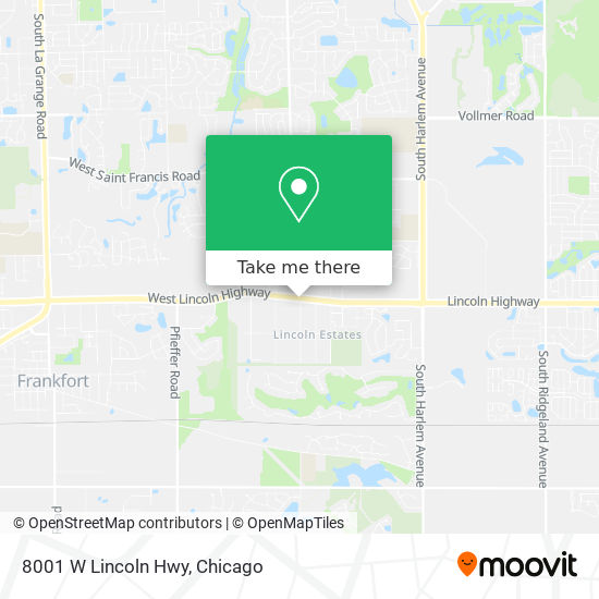 Mapa de 8001 W Lincoln Hwy, Frankfort, IL 60423