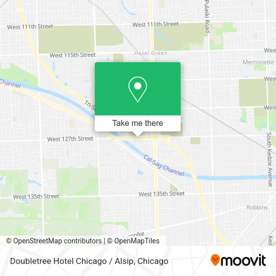Mapa de Doubletree Hotel Chicago / Alsip