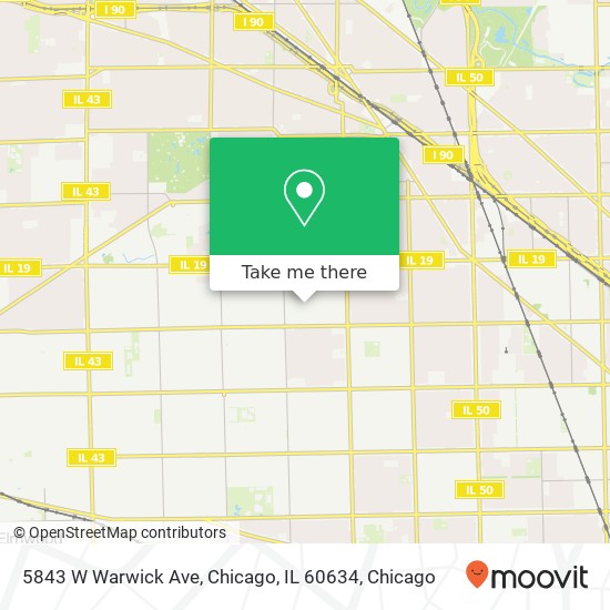 Mapa de 5843 W Warwick Ave, Chicago, IL 60634
