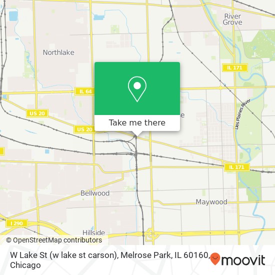 Mapa de W Lake St (w lake st carson), Melrose Park, IL 60160