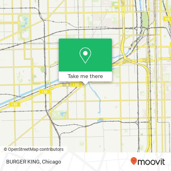 Mapa de BURGER KING, 3141 S Ashland Ave