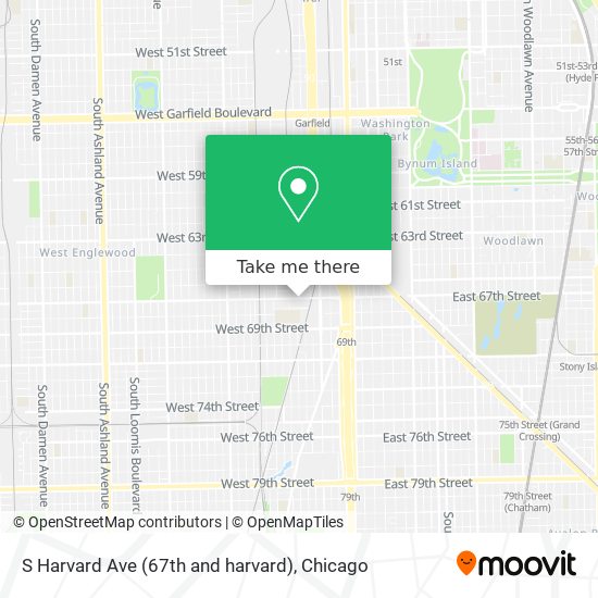 S Harvard Ave (67th and harvard) map