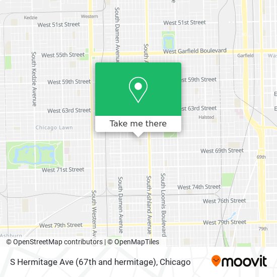 S Hermitage Ave (67th and hermitage) map