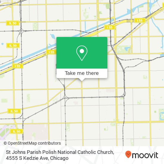 Mapa de St Johns Parish Polish National Catholic Church, 4555 S Kedzie Ave