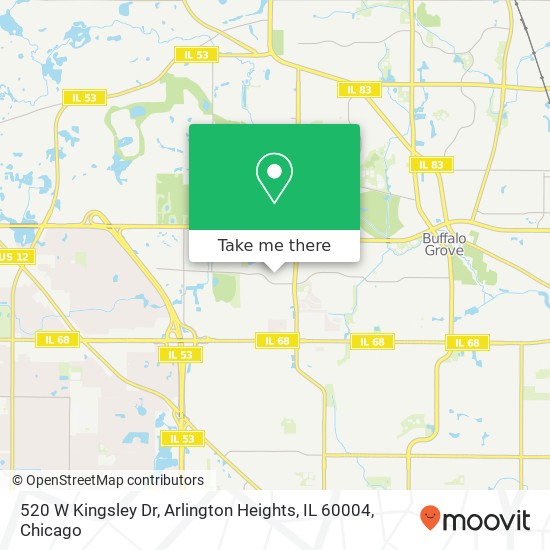 Mapa de 520 W Kingsley Dr, Arlington Heights, IL 60004