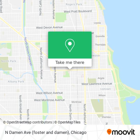 N Damen Ave (foster and damen) map