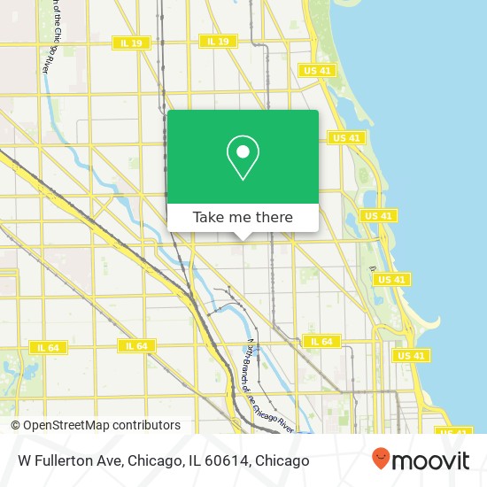 Mapa de W Fullerton Ave, Chicago, IL 60614