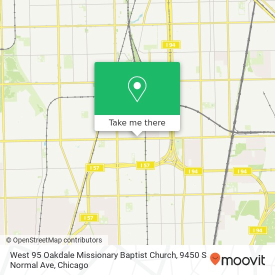West 95 Oakdale Missionary Baptist Church, 9450 S Normal Ave map