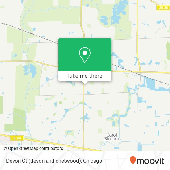 Mapa de Devon Ct (devon and chetwood), Carol Stream, IL 60188