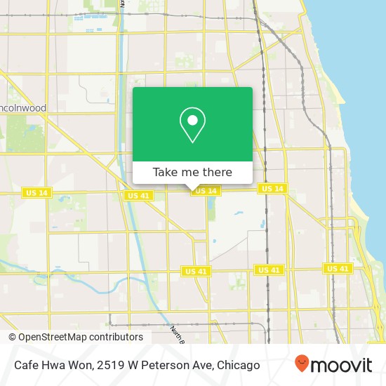 Cafe Hwa Won, 2519 W Peterson Ave map