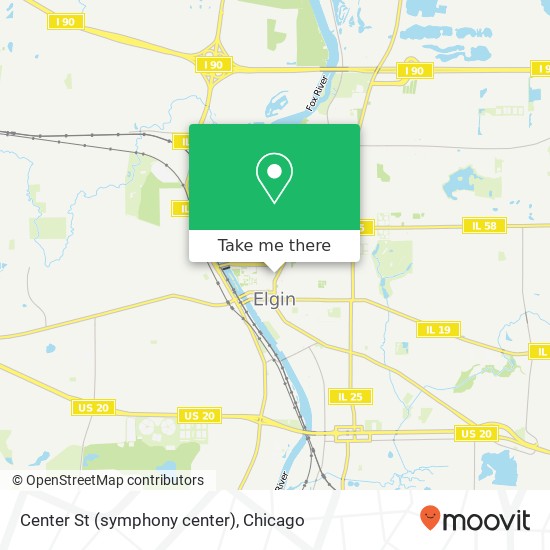 Mapa de Center St (symphony center), Elgin, IL 60120