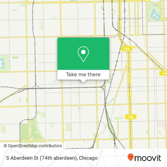Mapa de S Aberdeen St (74th aberdeen), Chicago, IL 60621