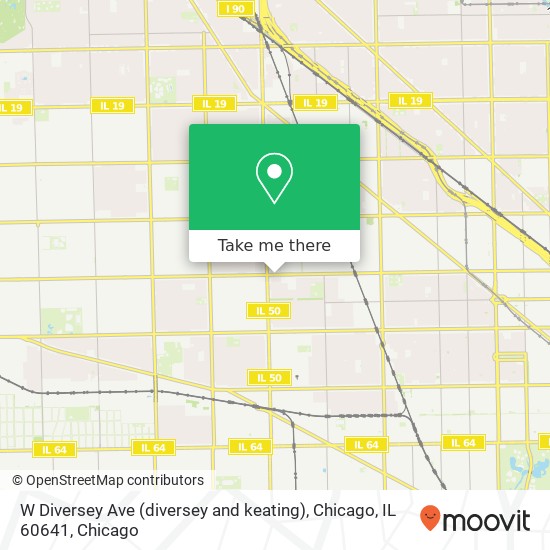 W Diversey Ave (diversey and keating), Chicago, IL 60641 map