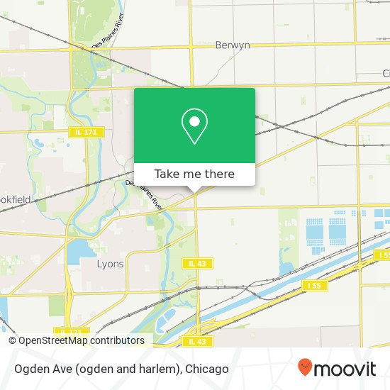 Ogden Ave (ogden and harlem), Riverside, IL 60546 map