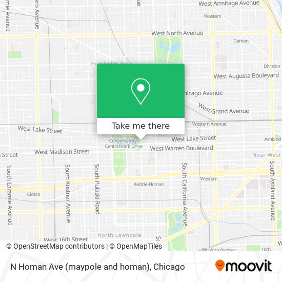 N Homan Ave (maypole and homan) map