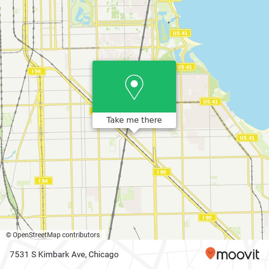 Mapa de 7531 S Kimbark Ave, Chicago, <B>IL< / B> 60619