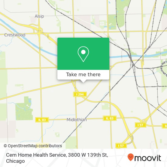 Cem Home Health Service, 3800 W 139th St map