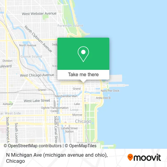 N Michigan Ave (michigan avenue and ohio) map
