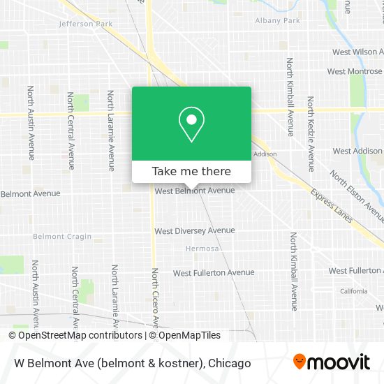 W Belmont Ave (belmont & kostner) map