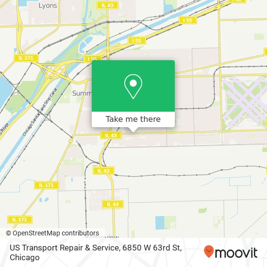 US Transport Repair & Service, 6850 W 63rd St map