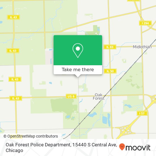 Mapa de Oak Forest Police Department, 15440 S Central Ave