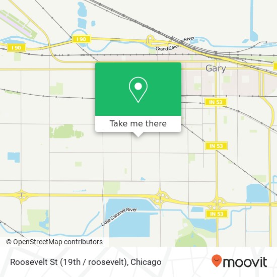 Mapa de Roosevelt St (19th / roosevelt), Gary, IN 46404