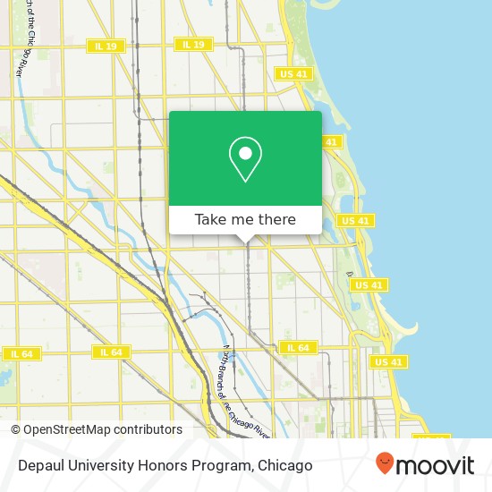 Mapa de Depaul University Honors Program, 990 W Fullerton Ave