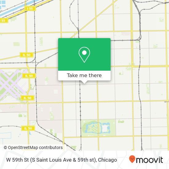 Mapa de W 59th St (S Saint Louis Ave & 59th st), Chicago, IL 60629